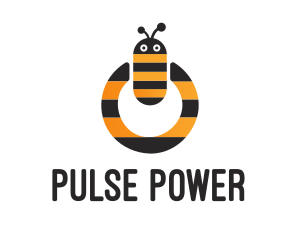 Bee Power Button logo design