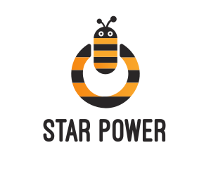 Bee Power Button logo design