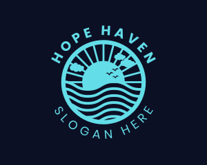 Sunrise Ocean Waves Logo
