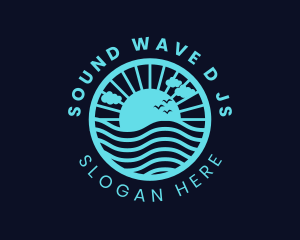 Sunrise Ocean Waves logo design