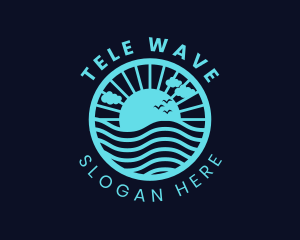 Sunrise Ocean Waves logo design