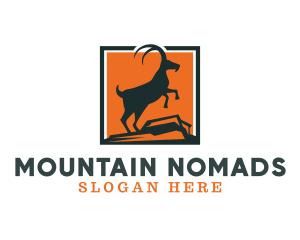 Sunset Mountain Goat logo design