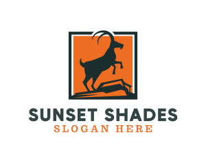 Sunset Mountain Goat logo design