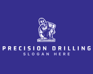 Carpenter Drilling Woodwork logo design