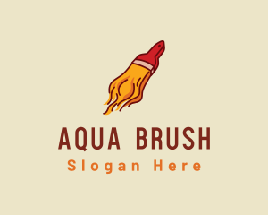 Paint Brush Rocket logo design