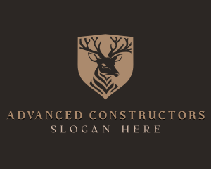 Deer Shield Elk logo design