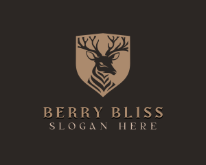 Deer Shield Elk logo design