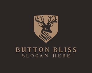 Deer Shield Elk logo design