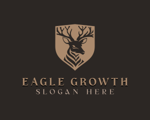 Deer Shield Elk logo design