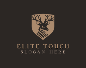 Deer Shield Elk logo design