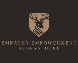 Deer Shield Elk logo design