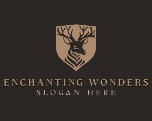 Deer Shield Elk logo design