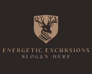 Deer Shield Elk logo design