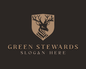 Deer Shield Elk logo design