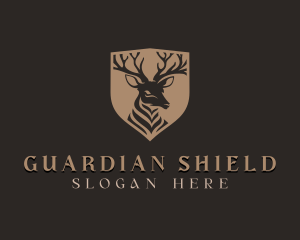 Deer Shield Elk logo design