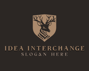 Deer Shield Elk logo design