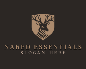 Deer Shield Elk logo design