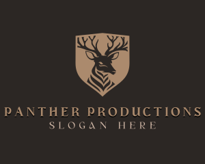 Deer Shield Elk logo design