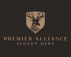 Deer Shield Elk logo design