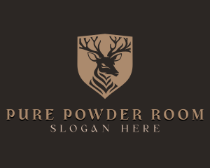 Deer Shield Elk logo design