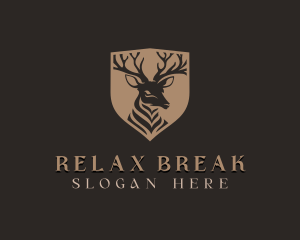 Deer Shield Elk logo design