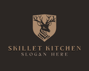 Deer Shield Elk logo design