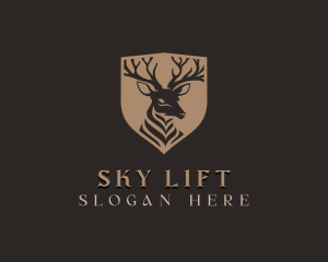 Deer Shield Elk logo design