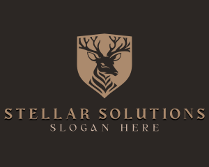 Deer Shield Elk logo design