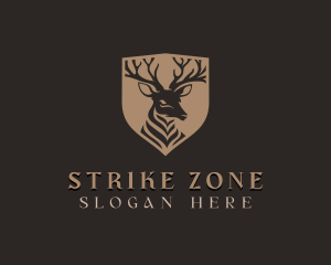 Deer Shield Elk logo design