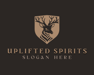 Deer Shield Elk logo design