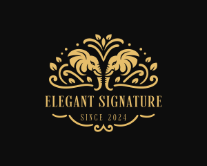 Elegant Royal Elephant logo design