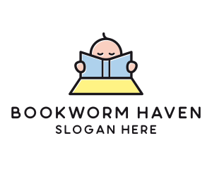 Baby Book Reading Learning logo design