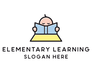 Baby Book Reading Learning logo design