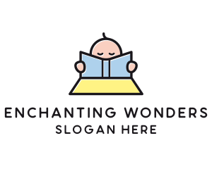 Baby Book Reading Learning logo design