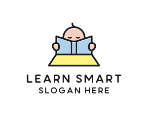 Baby Book Reading Learning logo design