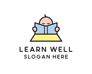 Baby Book Reading Learning logo design