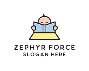 Baby Book Reading Learning logo design