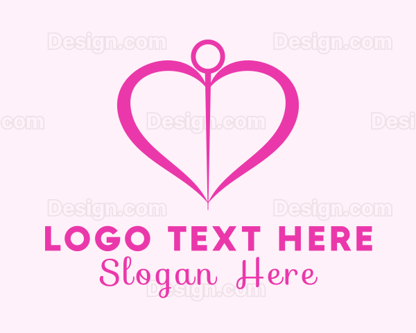 Pink Heart Needle Logo