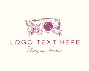 Camera Photography Floral logo