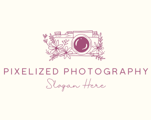 Camera Photography Floral logo design