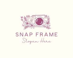 Camera Photography Floral logo design