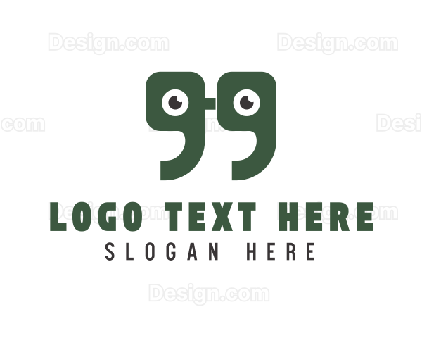 Green Quote Eyes Logo