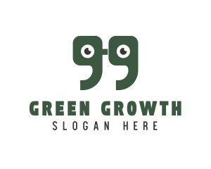 Green Quote Eyes logo design