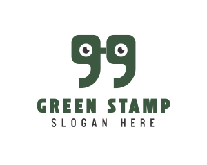 Green Quote Eyes logo design