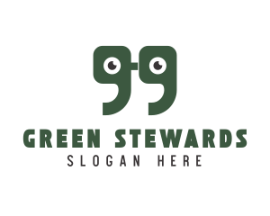 Green Quote Eyes logo design