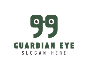 Green Quote Eyes logo design