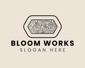 Floral Hexagon Garden logo design