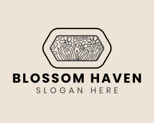 Floral Hexagon Garden logo design