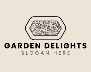 Floral Hexagon Garden logo design