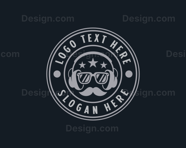 Hipster Podcast Gentleman Logo